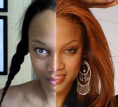 Tyra Banks: Without and With Makeup