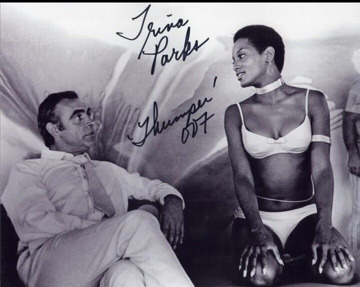 1st African American Bond girl, Trina Parks. Read more about Trina at http://losarchivosdestrangways.blogspot.com/2013/01/trina-parks-girl-who-zaps-james-bond.html